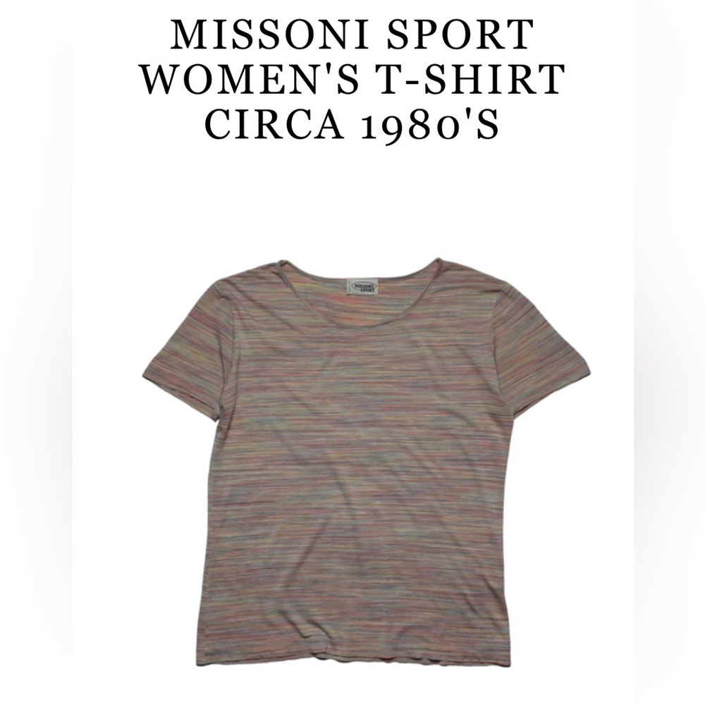 Missoni Sport Women's striped T-shirt, Circa 1980's, size 42, cortton, Vintage.